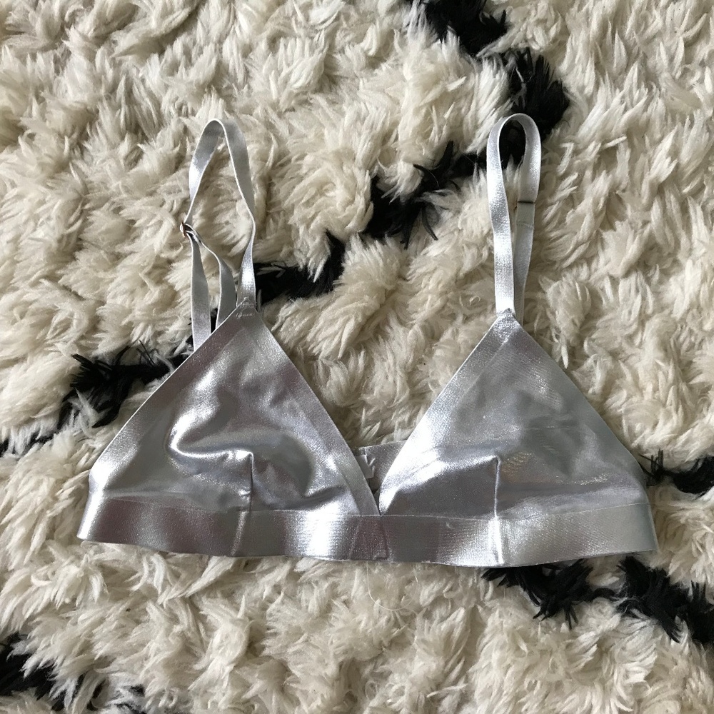 American Apparel Silver Metallic Bralette